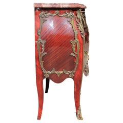 Ornate Ormolu Mounted French Louis XVI Style Bombé Commode or Chest