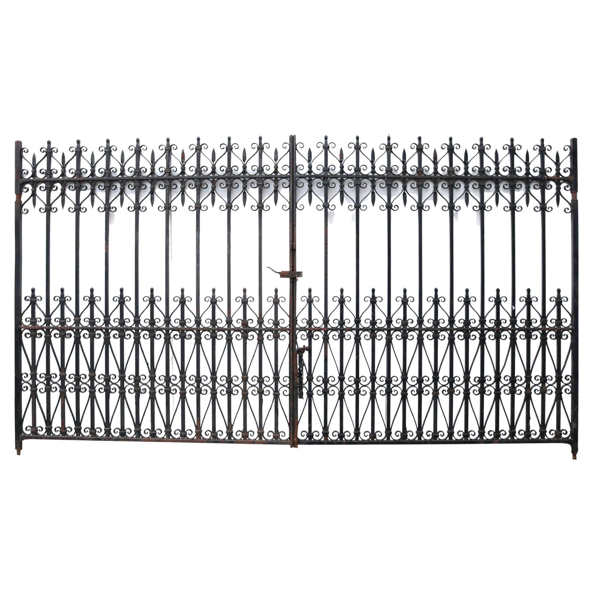 Paire de grilles d'entrée ornées en fer forgé 318 cm (10'4″)