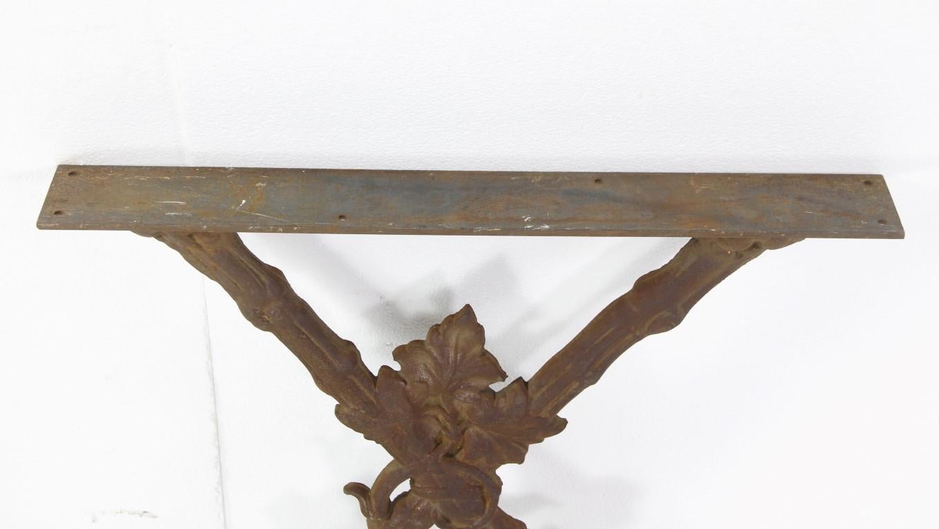 Ornate Pair of Floral Cast Iron Table Leg Bases Double X Design In Good Condition In New York, NY