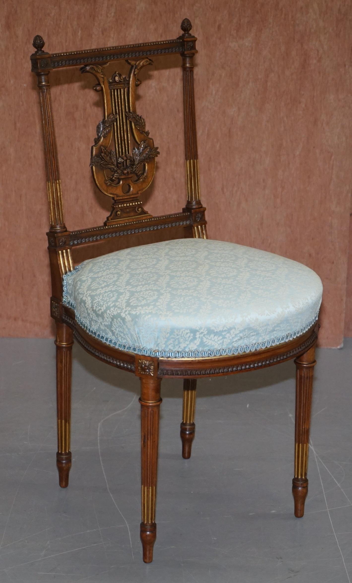 We are delighted to offer for sale this stunning pair of very important looking hand carved with giltwood accents occasional chairs 

These are very decorative side chairs, I’m sure they were made by someone important, they have Phoenix heads,