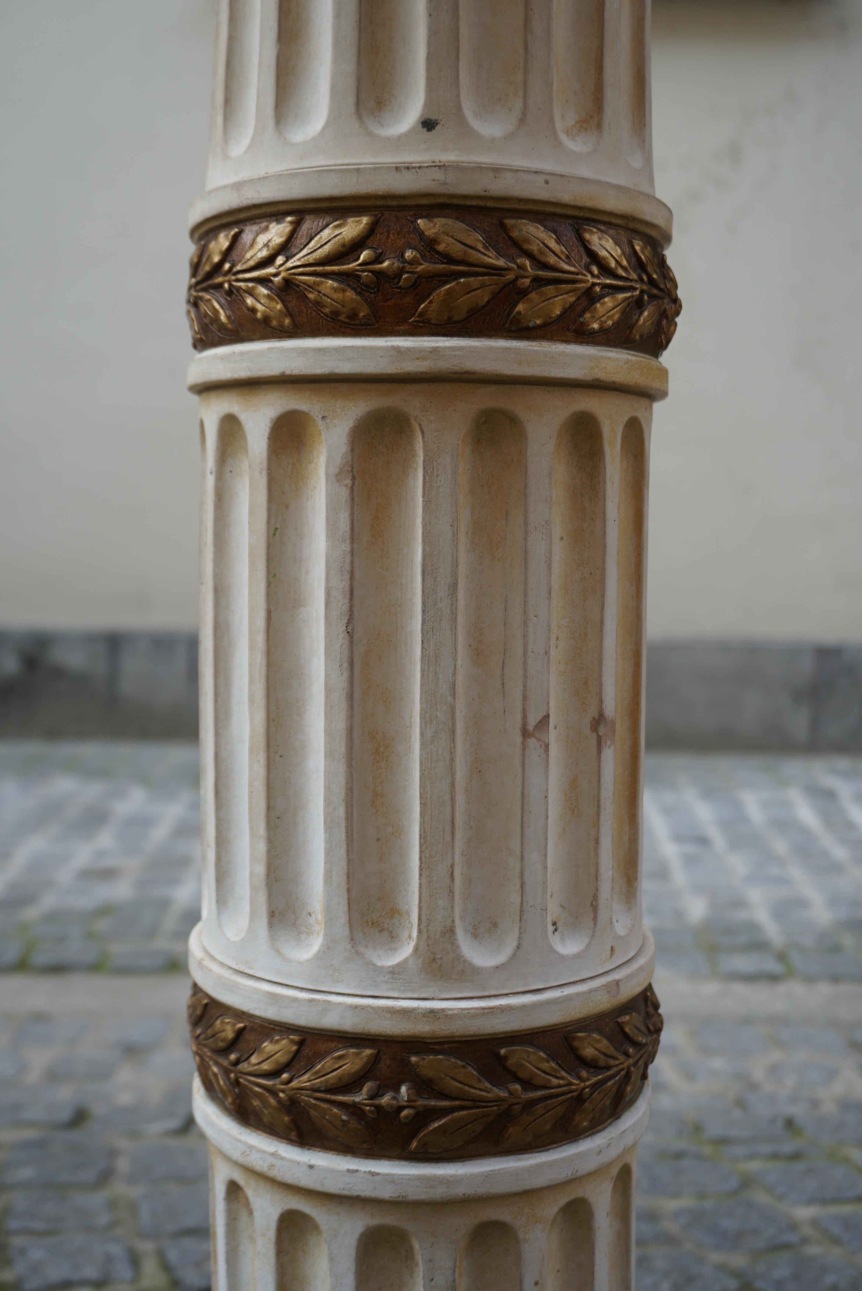  Ornate Pedestal Terracotta Cherub Planter Stand For Sale 7