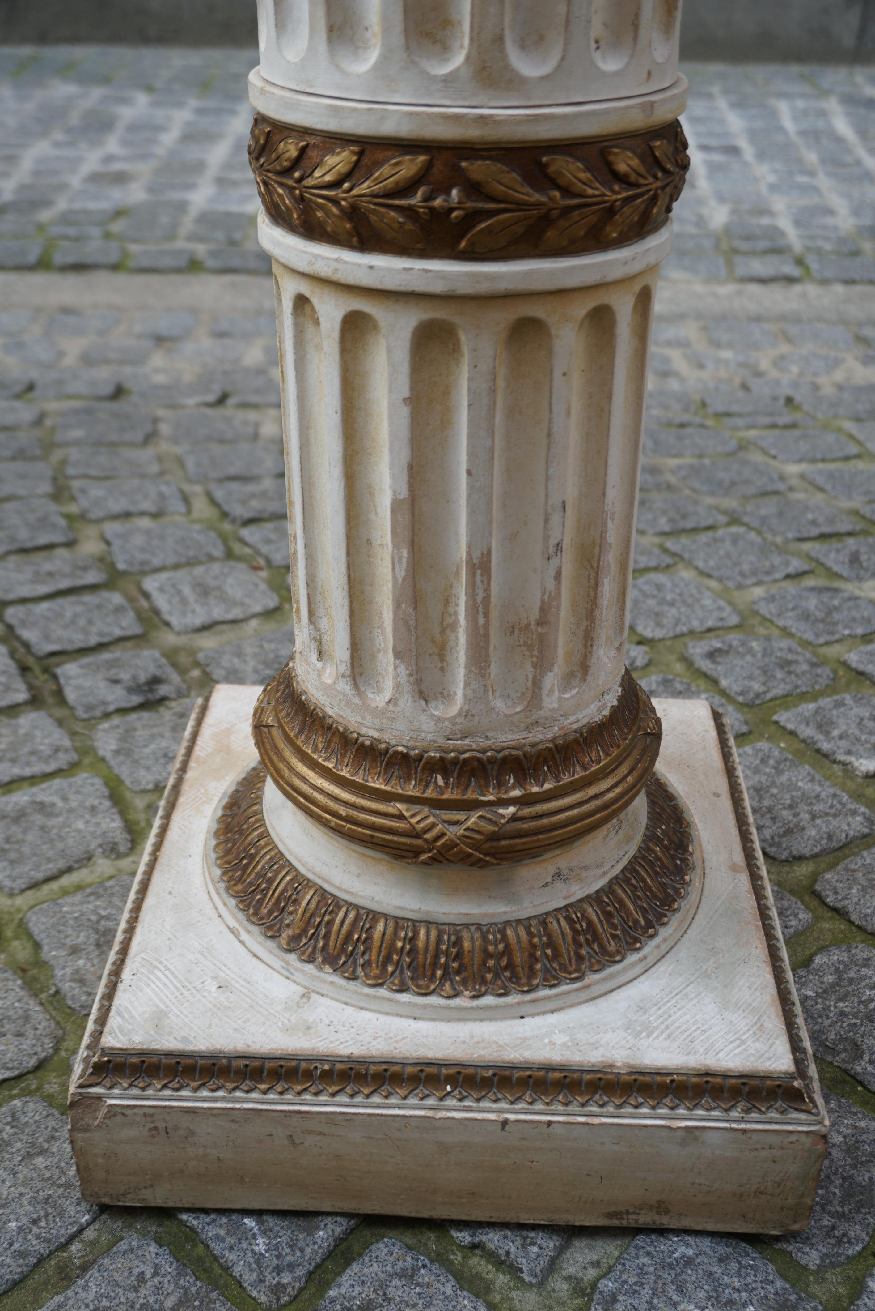  Ornate Pedestal Terracotta Cherub Planter Stand For Sale 8