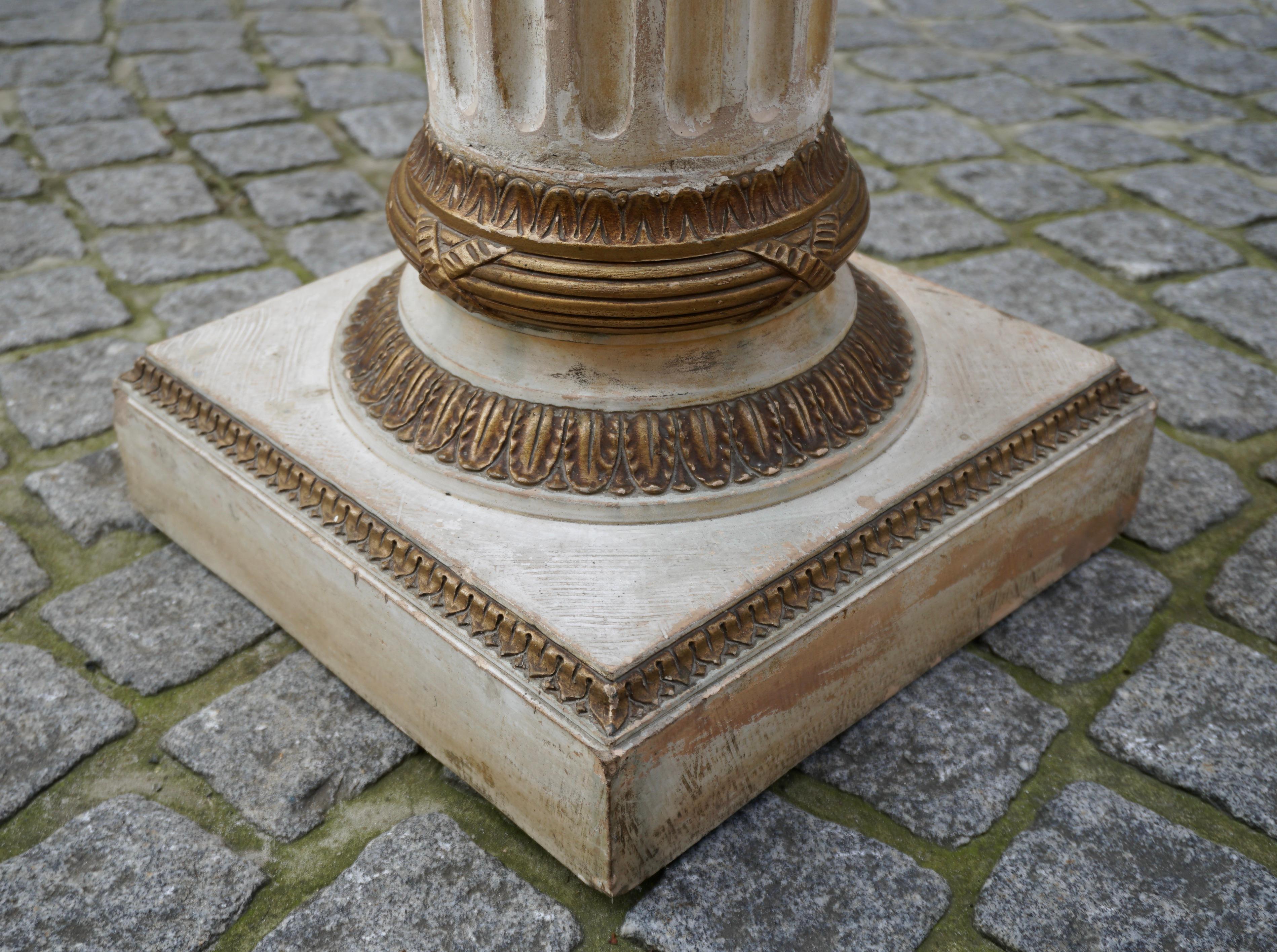 Ornate Pedestal Terracotta Cherub Planter Stand For Sale 10
