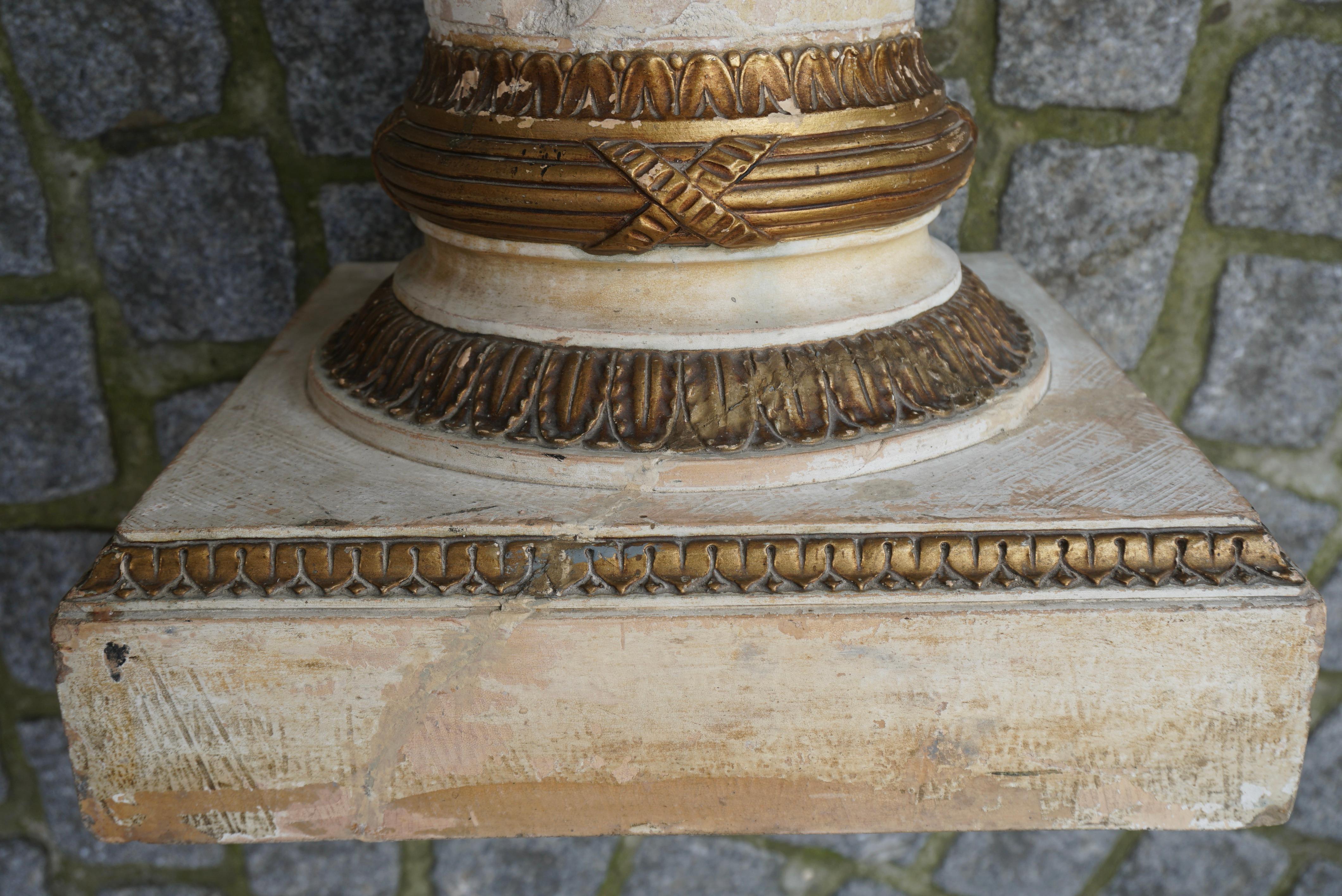  Ornate Pedestal Terracotta Cherub Planter Stand For Sale 12