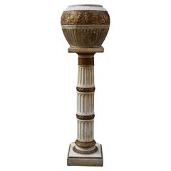  Ornate Pedestal Terracotta Cherub Planter Stand