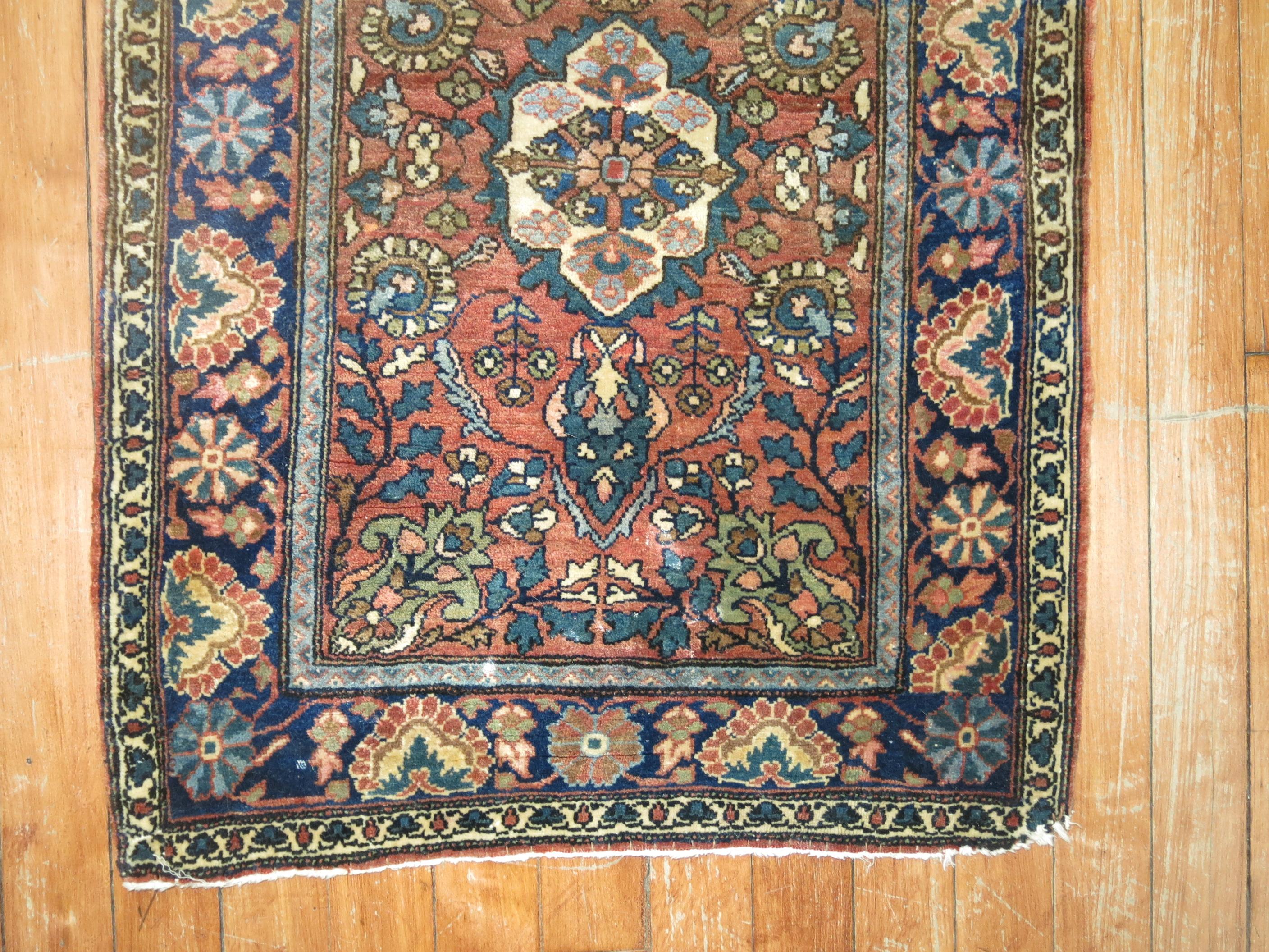 Empire Revival Ornate Persian Sarouk Farahan Rug For Sale