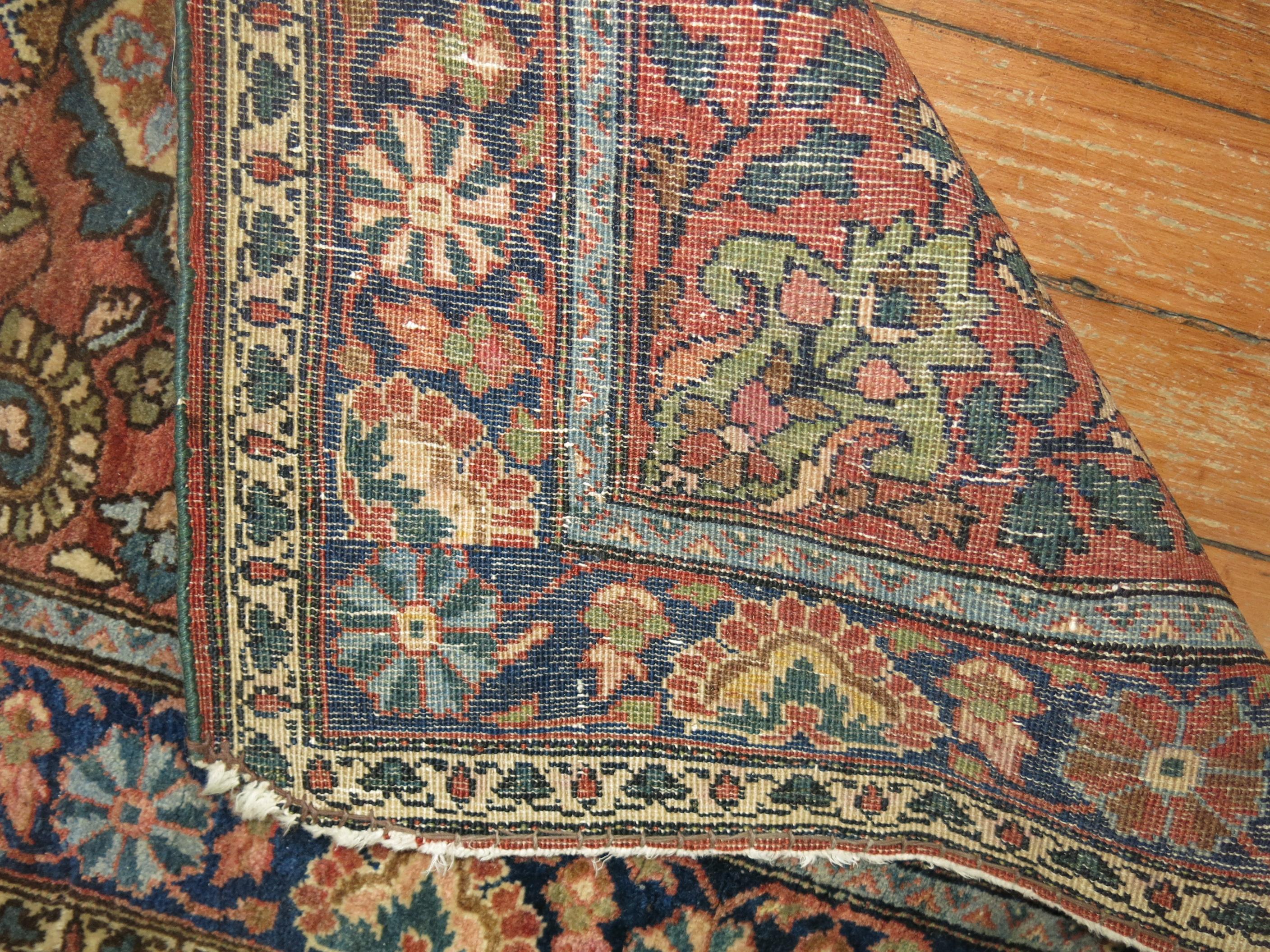 Hand-Woven Ornate Persian Sarouk Farahan Rug For Sale