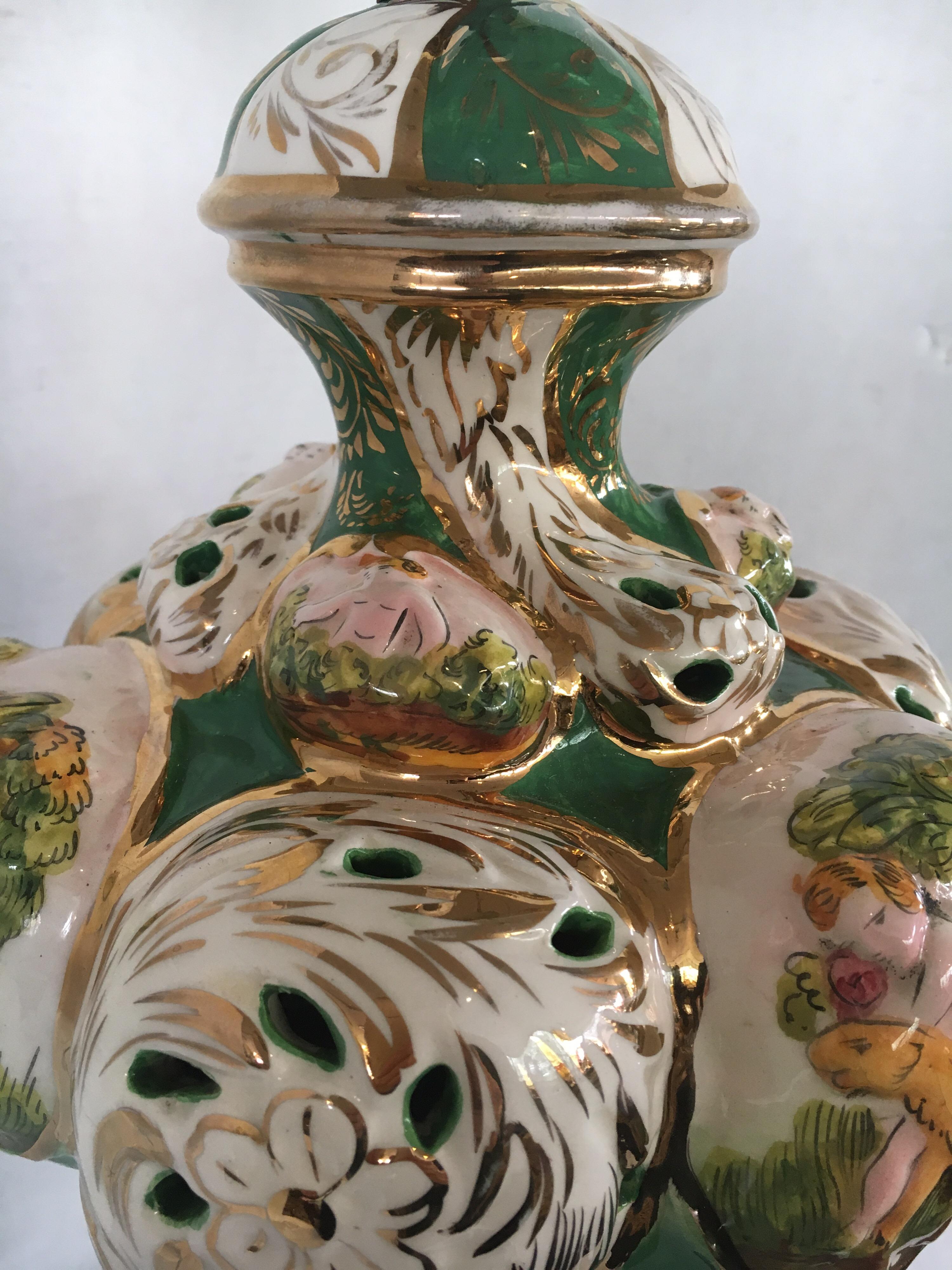 Ornate Porcelain Table Lamp Made in Italy 2