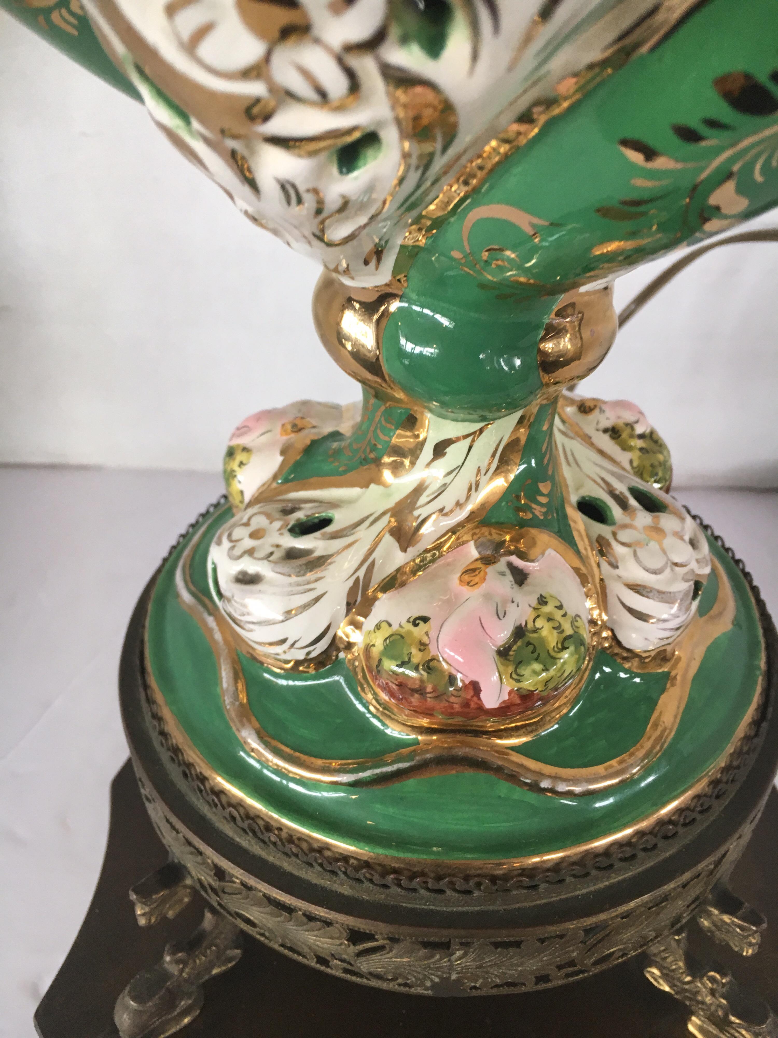 Ornate Porcelain Table Lamp Made in Italy 12