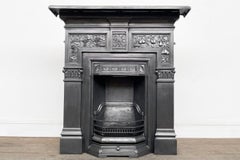 Ornate Reclaimed Victorian Cast Iron Combination Fireplace