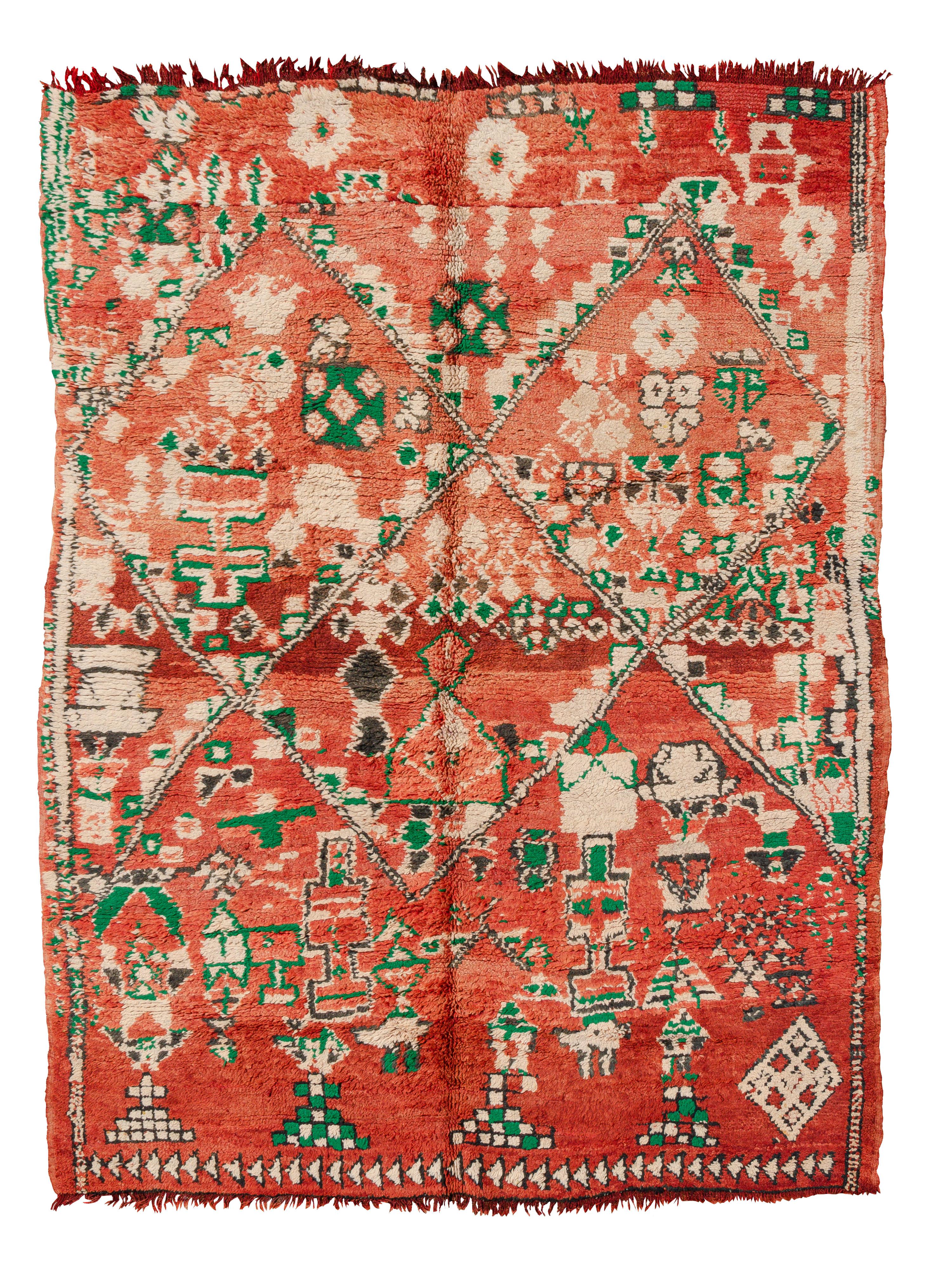 Alfombra marroquí Aït Sgougou Vintage, rara e inusual, comisariada por Breuckelen Berber Tejido a mano en venta
