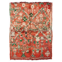 Alfombra marroquí Aït Sgougou Vintage, rara e inusual, comisariada por Breuckelen Berber