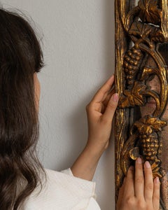 Ornate Rococo Wall Mirror, Gold Gilt Wood Frame, France, 19th Century