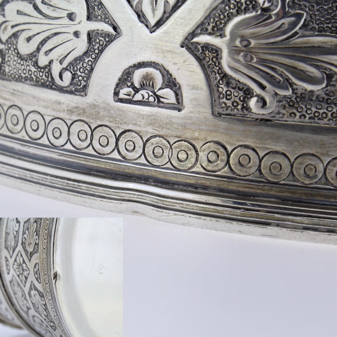 Ornate Sarmento Portuguese Solid Silver Covered Dresser Box or Humidor 6