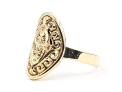 Ornate Scroll Work Ring in 10k Yellow Gold
