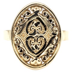 Ornate Scroll Work Ring in 10k Yellow Gold