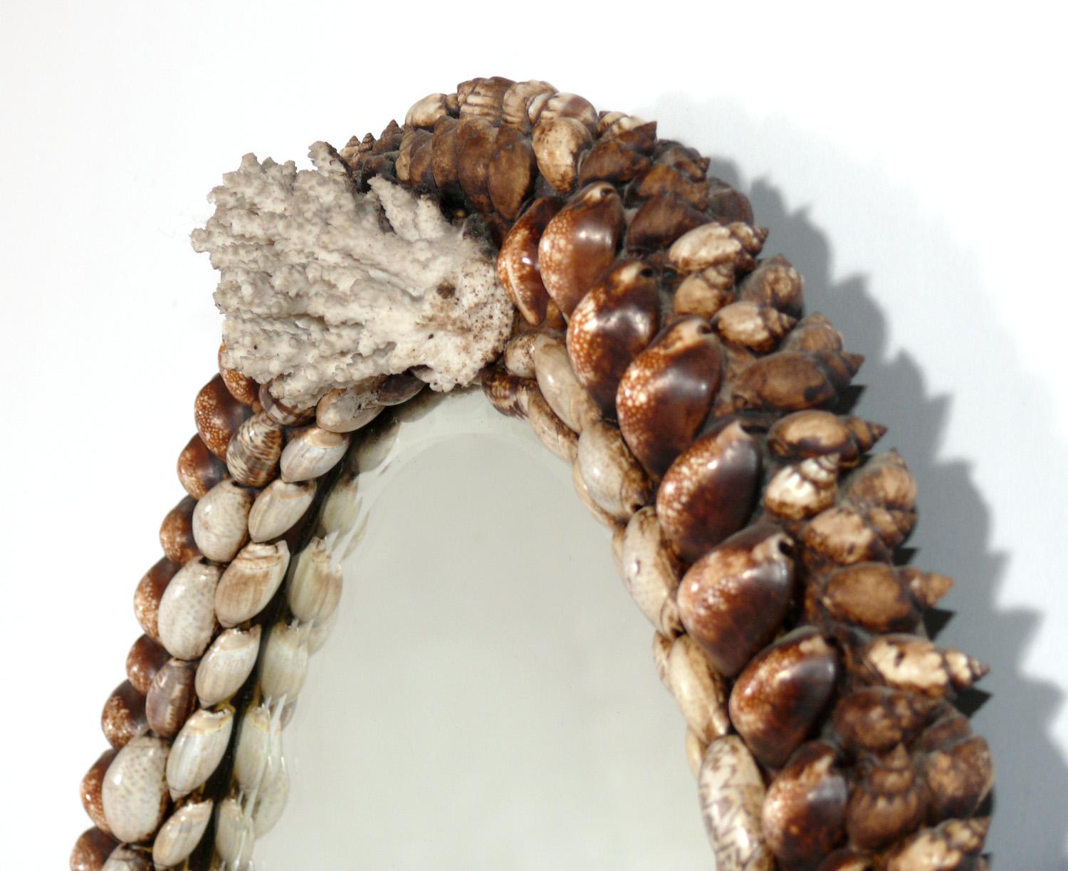 Mid-Century Modern Ornate Seashell Mirror 33