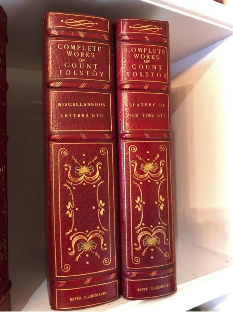 American Ornate Set of the Complete Works of Count Tolstoy For Sale