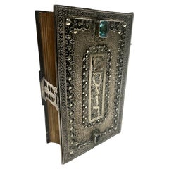Ornate Silver-Bound Machzor by I.M. Fain Israel with Filigree and Gemstone Inlay