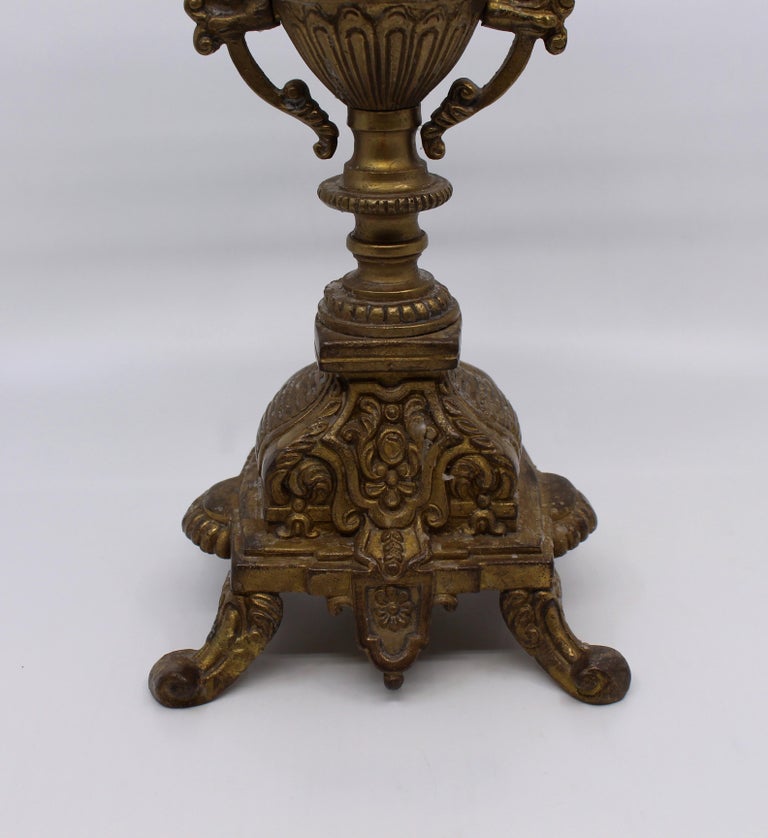 Ornate Solid Brass Mid 20th c. Candelabra For Sale 3