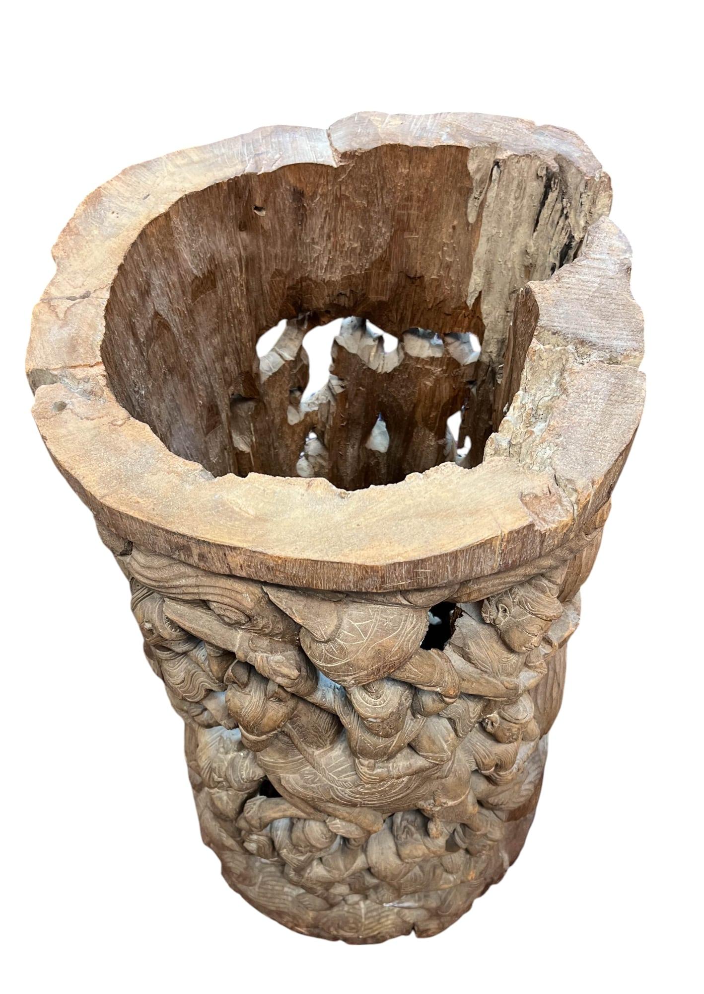 Carved Teak Thai Temple Fragment  – Architectural Element For Sale 1