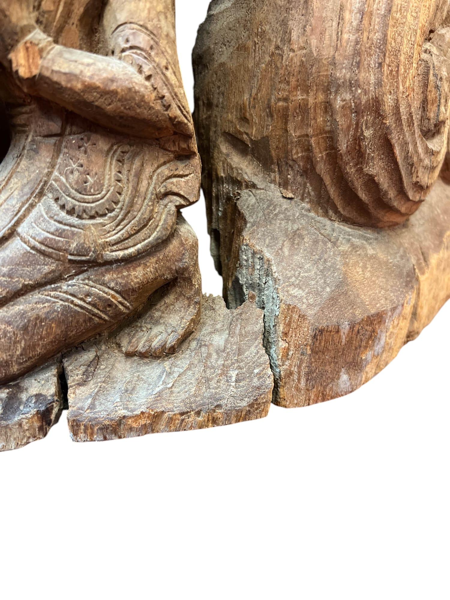 Carved Teak Thai Temple Fragment  – Architectural Element For Sale 6
