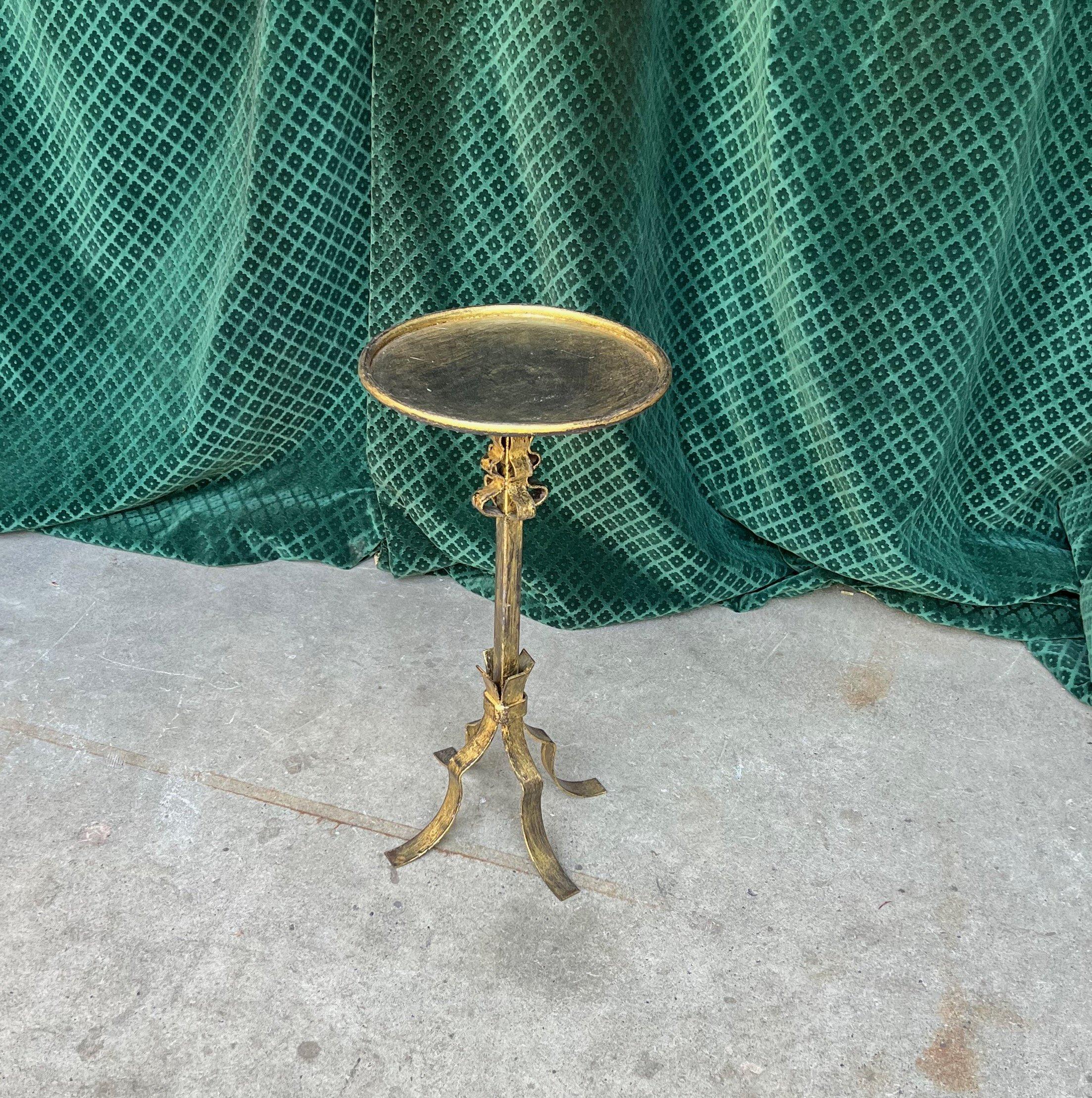  Ornate Spanish 1950s Patinated Gilt Drinks Table  5