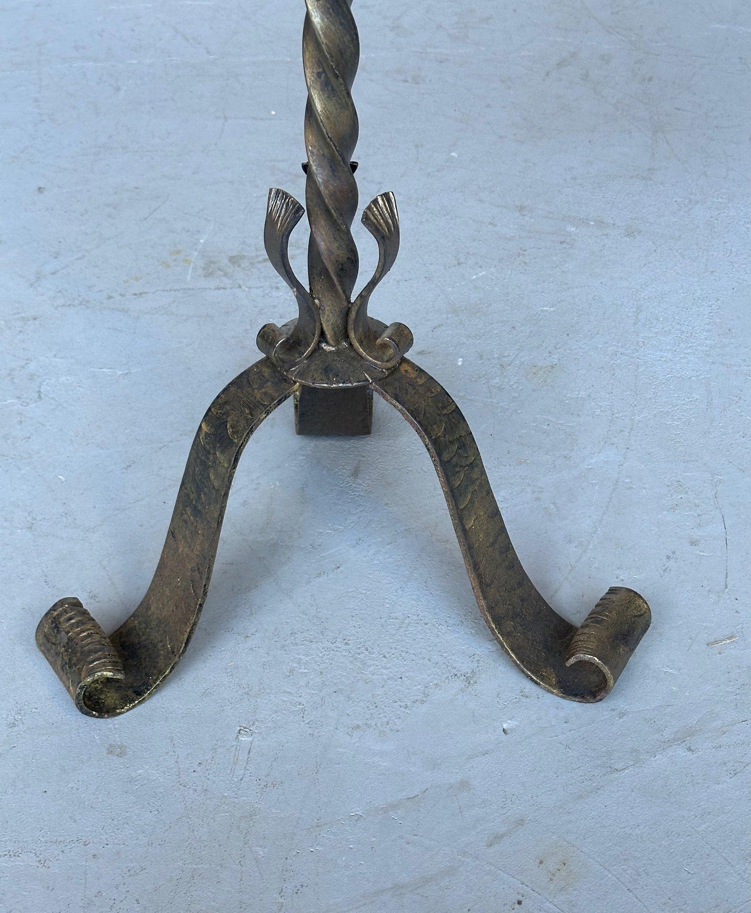 Ornate Spanish Iron Drinks Table with a Twisted Stem For Sale 3