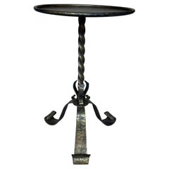 Ornate Spanish Iron Drinks Table with a Twisted Stem