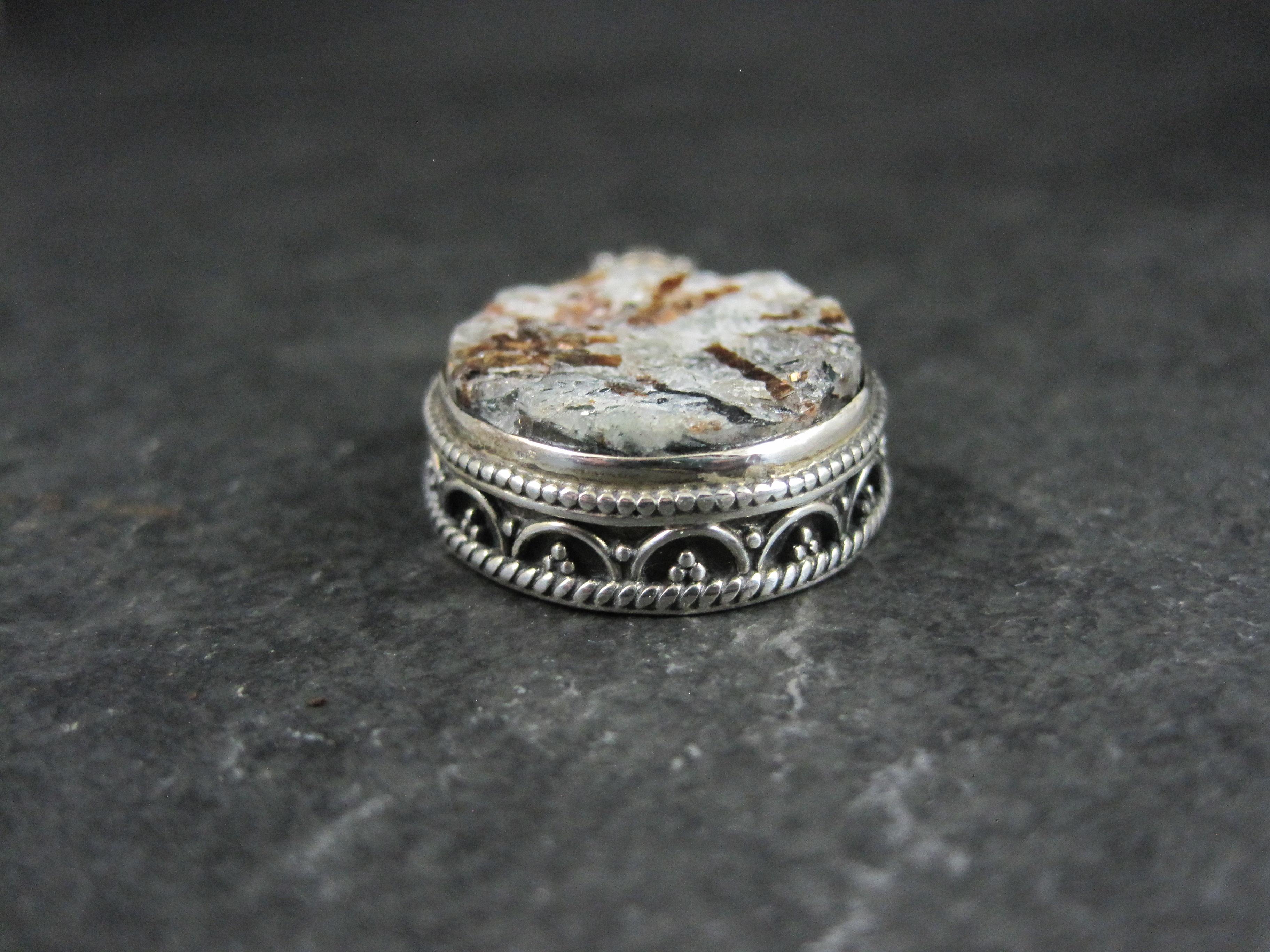 Women's Ornate Sterling Silver Astrophyllite Pendant For Sale