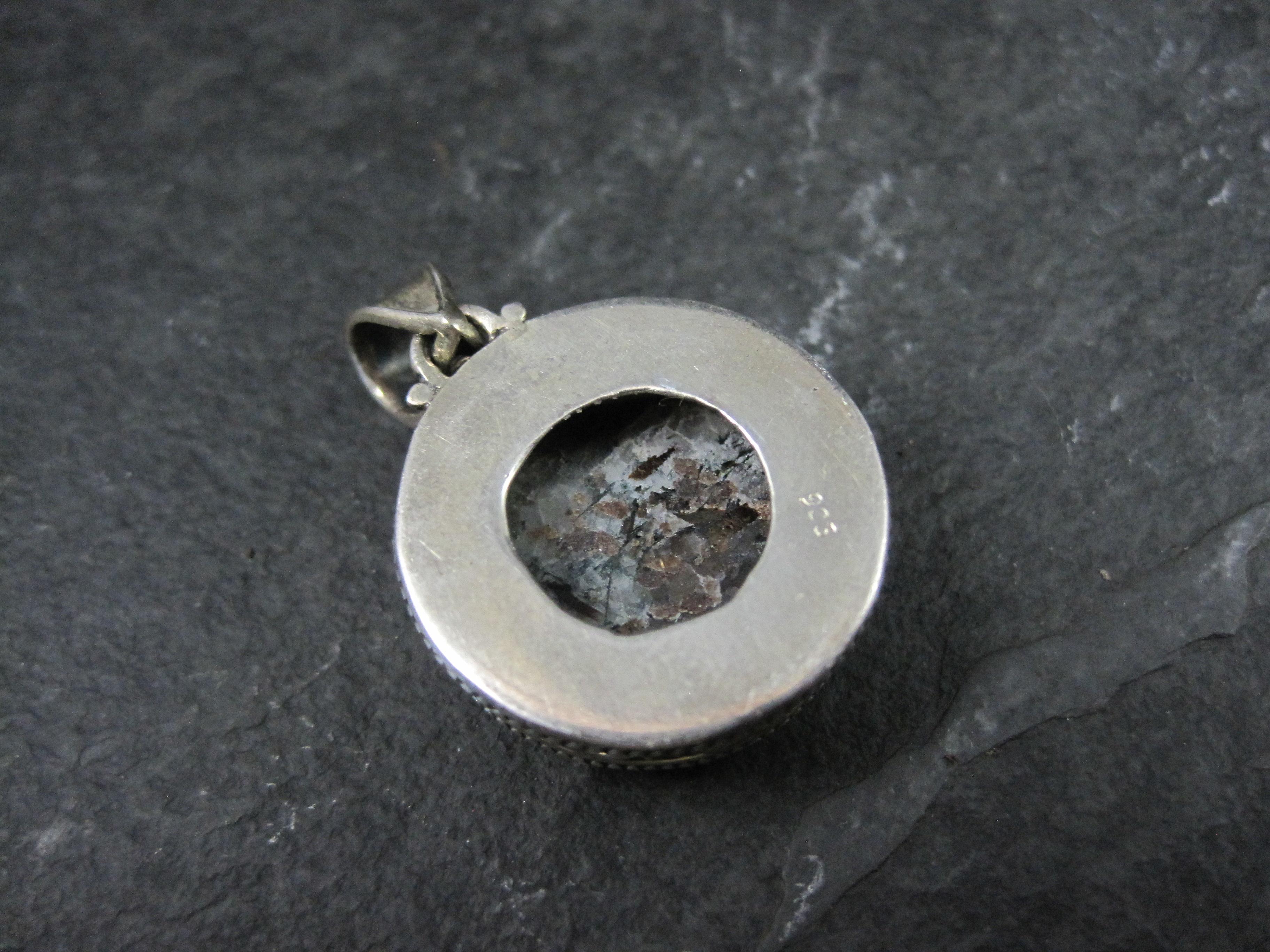 Ornate Sterling Silver Astrophyllite Pendant For Sale 3