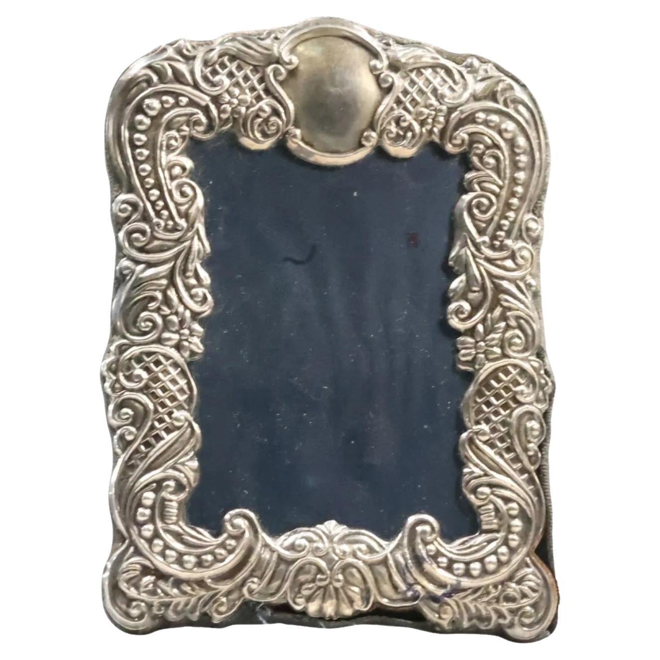 Ornate Sterling Silver Picture Frame For Sale
