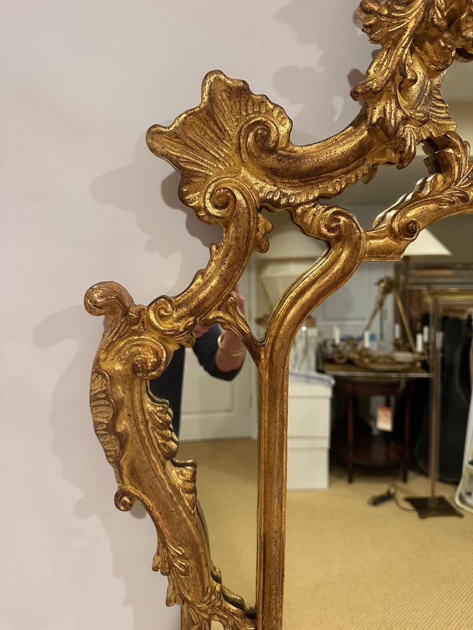 Contemporary Ornate Tall Venetian Style Giltwood Mirror For Sale