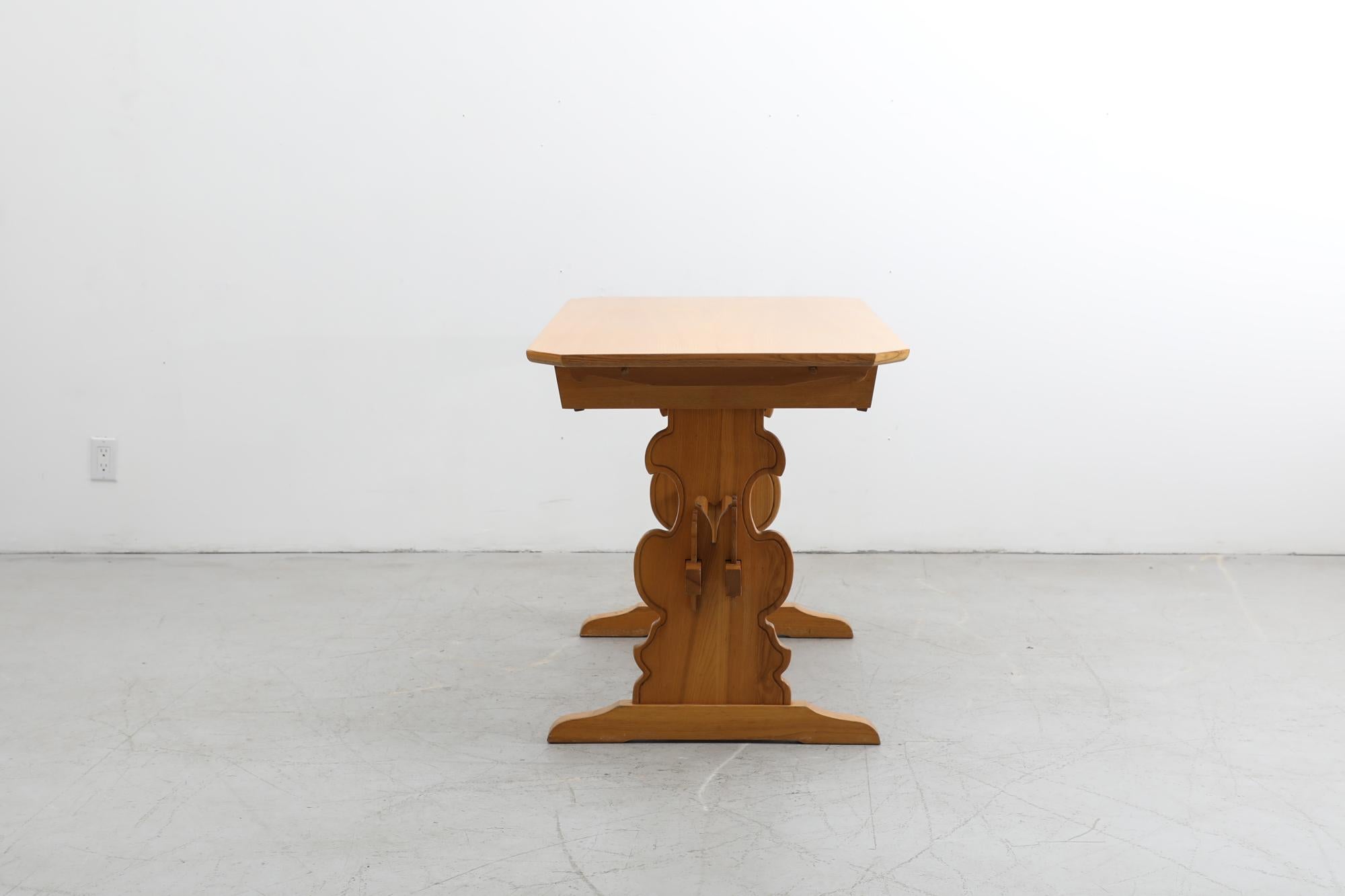 European Ornate Tyrolean Pine Table