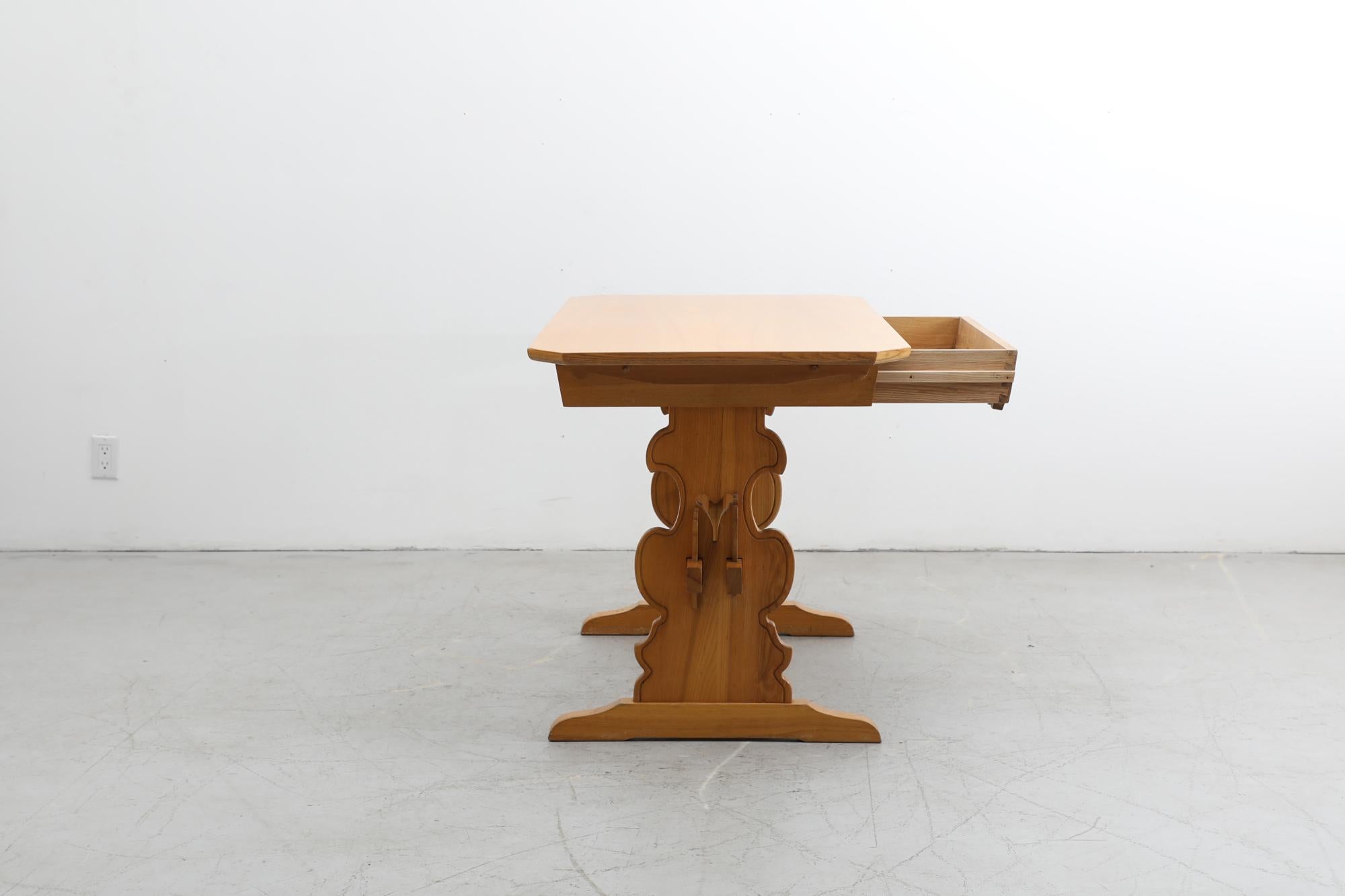 Ornate Tyrolean Pine Table In Good Condition In Los Angeles, CA