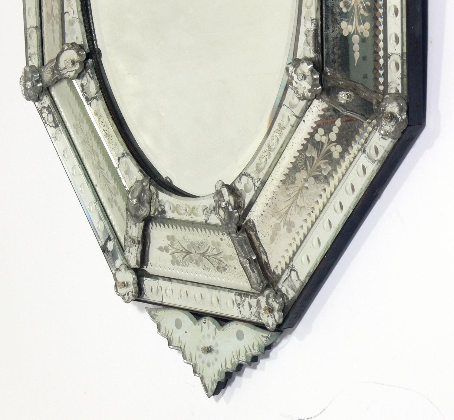 Hollywood Regency Ornate Venetian Mirror, circa 1940s