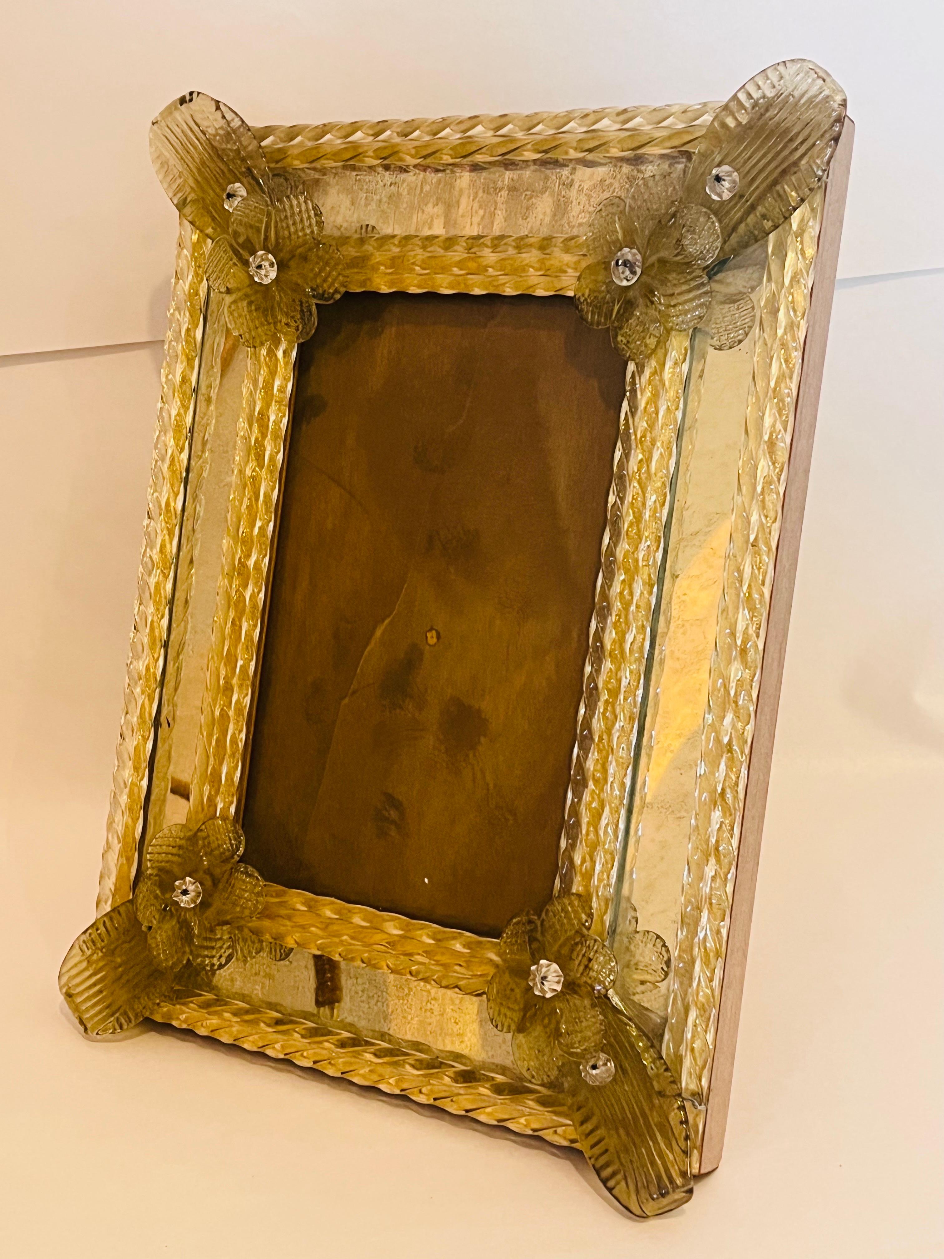 Ornate Venetian Murano Glass Picture or Photograph Frame Desk or Table Accessory 9