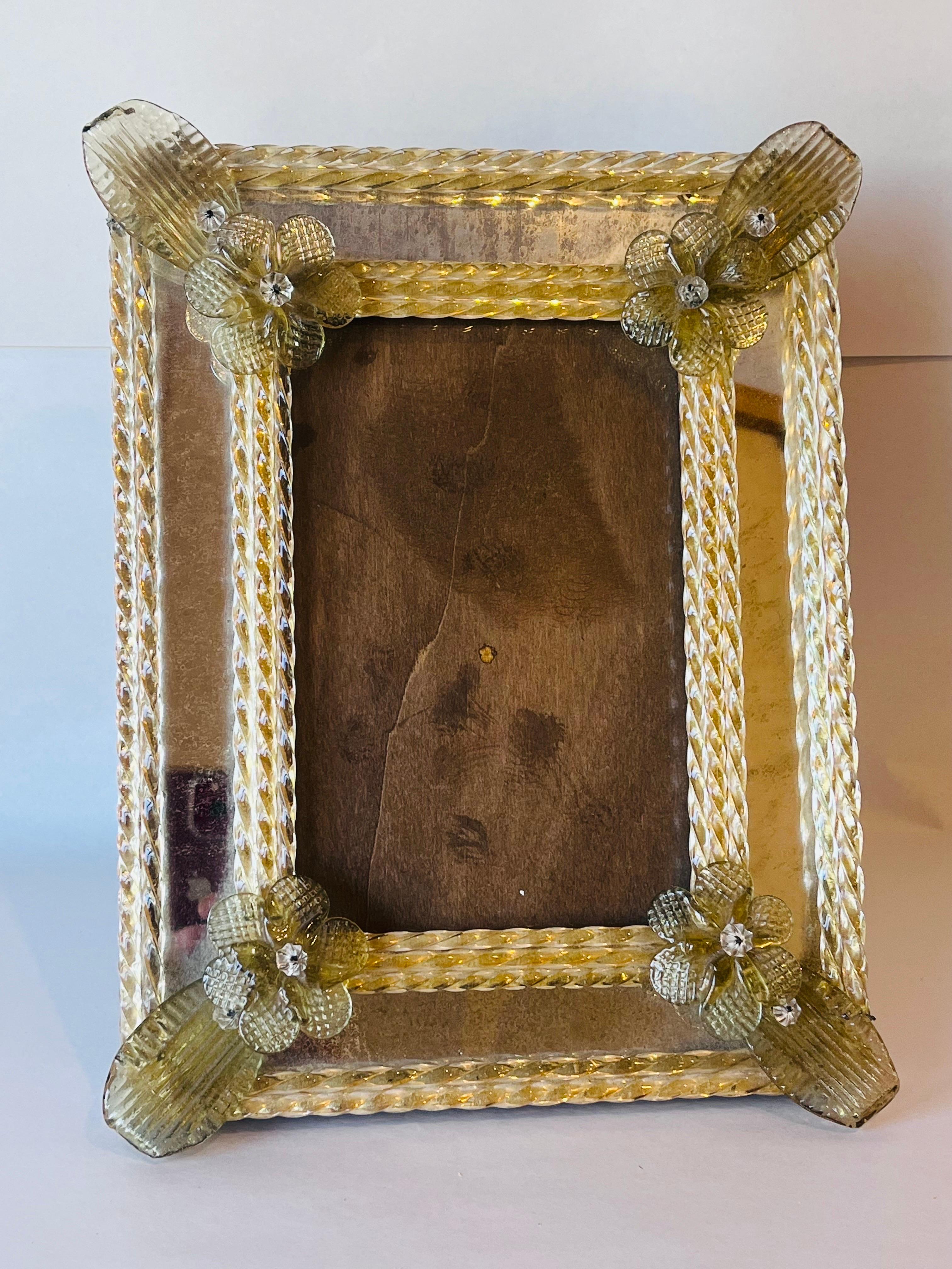 Ornate Venetian Murano Glass Picture or Photograph Frame Desk or Table Accessory 10