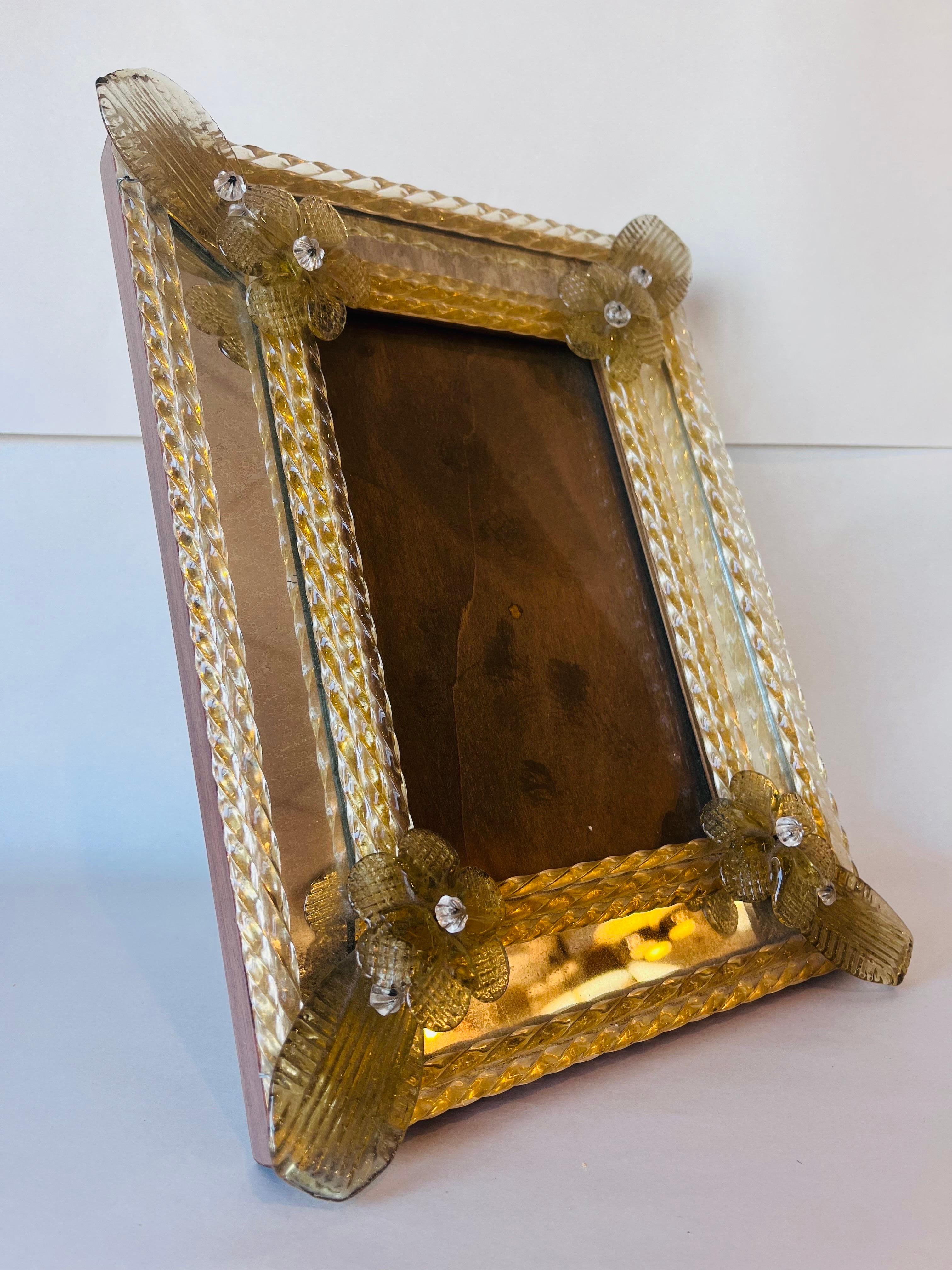 Ornate Venetian Murano Glass Picture or Photograph Frame Desk or Table Accessory 11