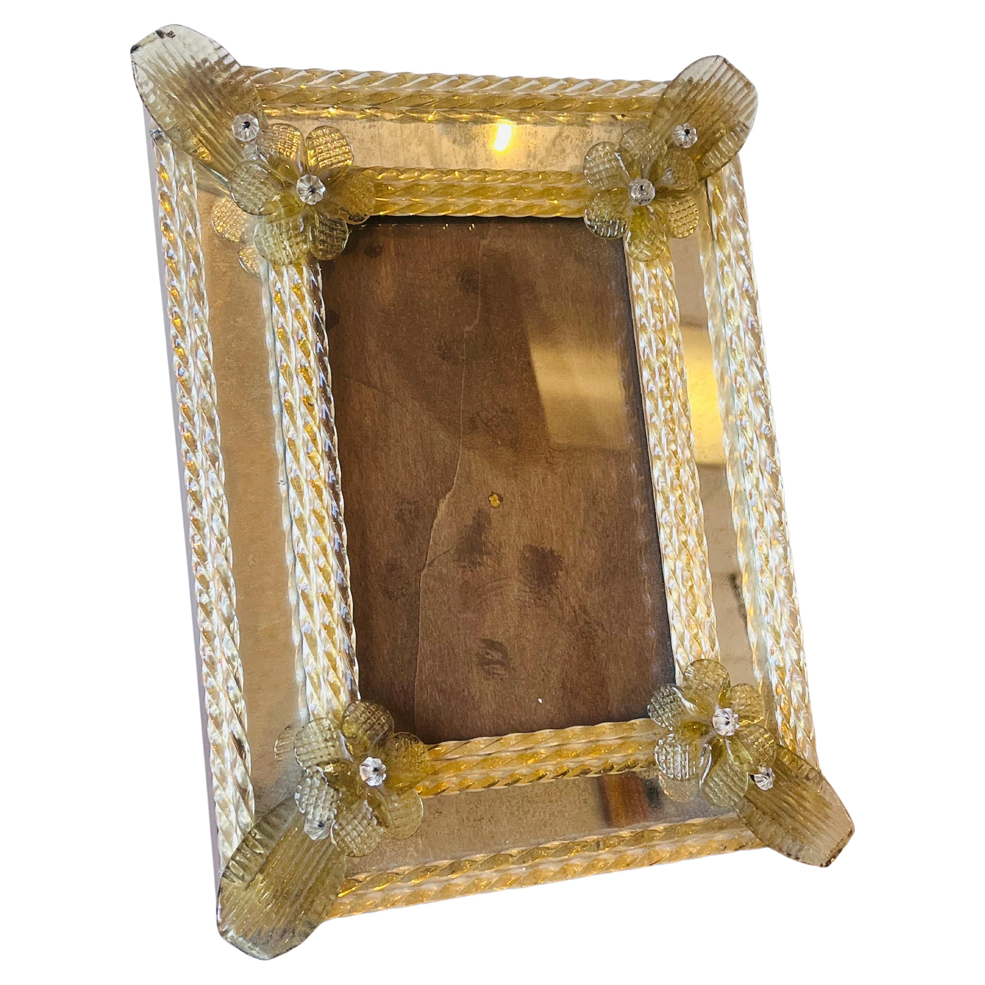 Ornate Venetian Murano Glass Picture or Photograph Frame Desk or Table Accessory