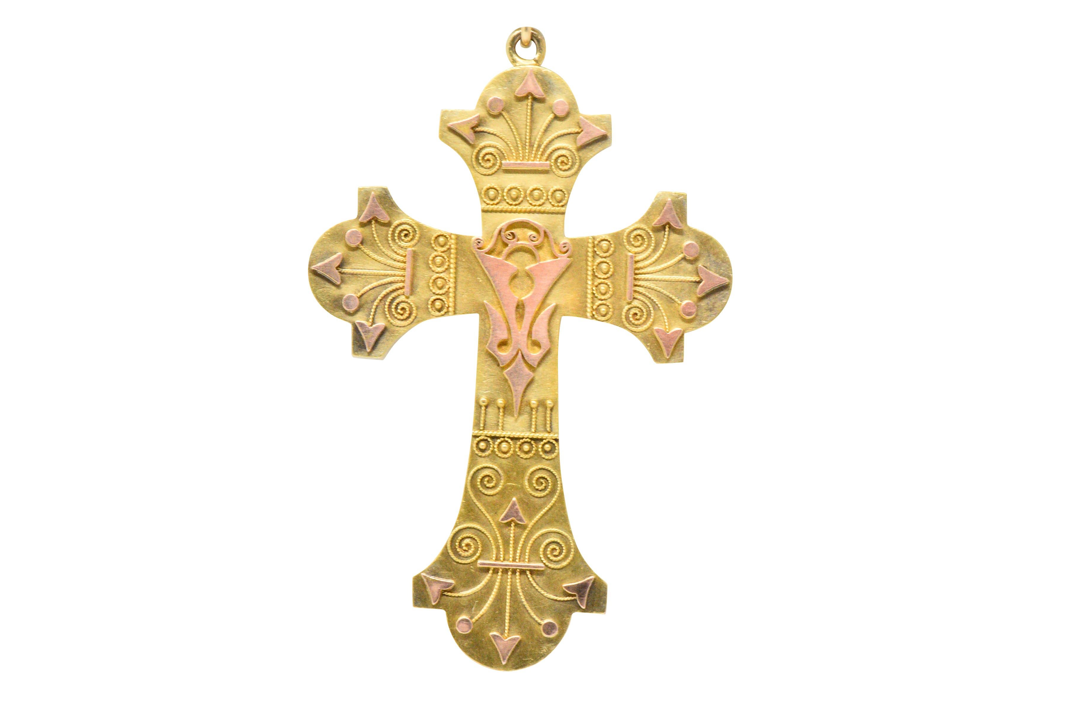 rose gold cross necklace 14 karat