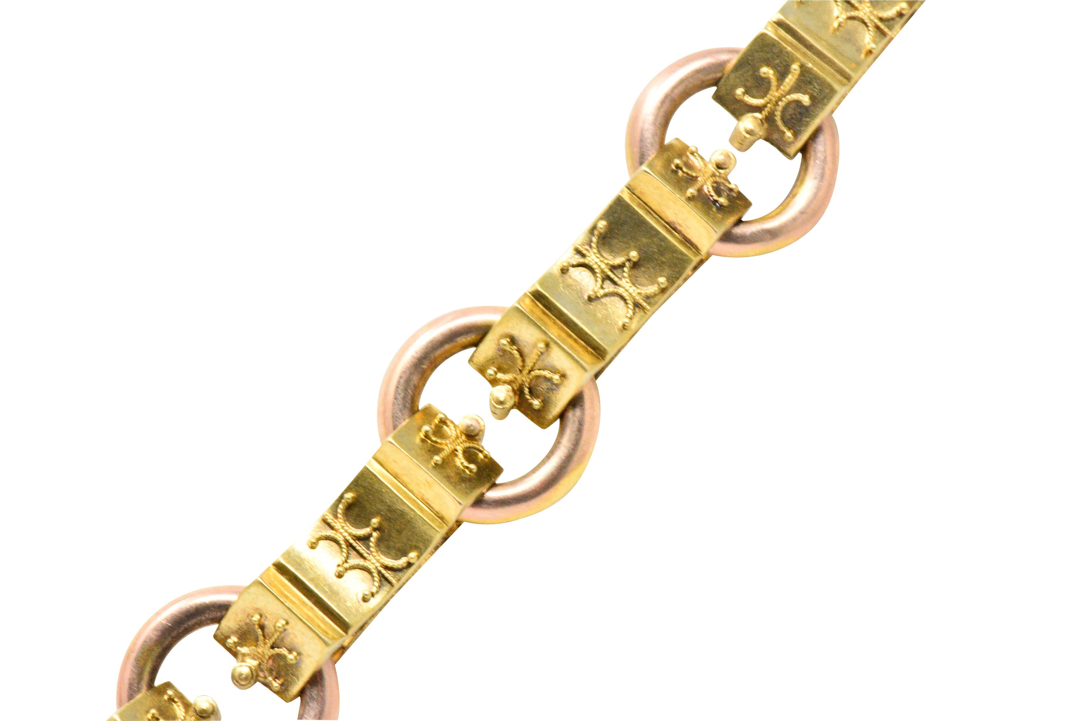 Ornate Victorian 14 Karat Rose Gold Yellow Gold Cross Necklace 1