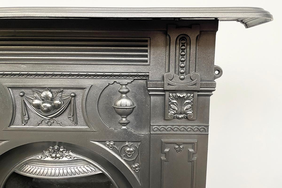 English Ornate Victorian cast iron combination fireplace