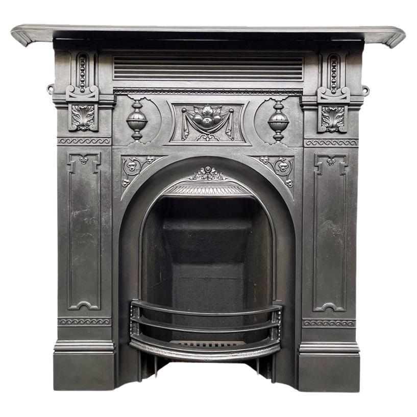 Ornate Victorian cast iron combination fireplace