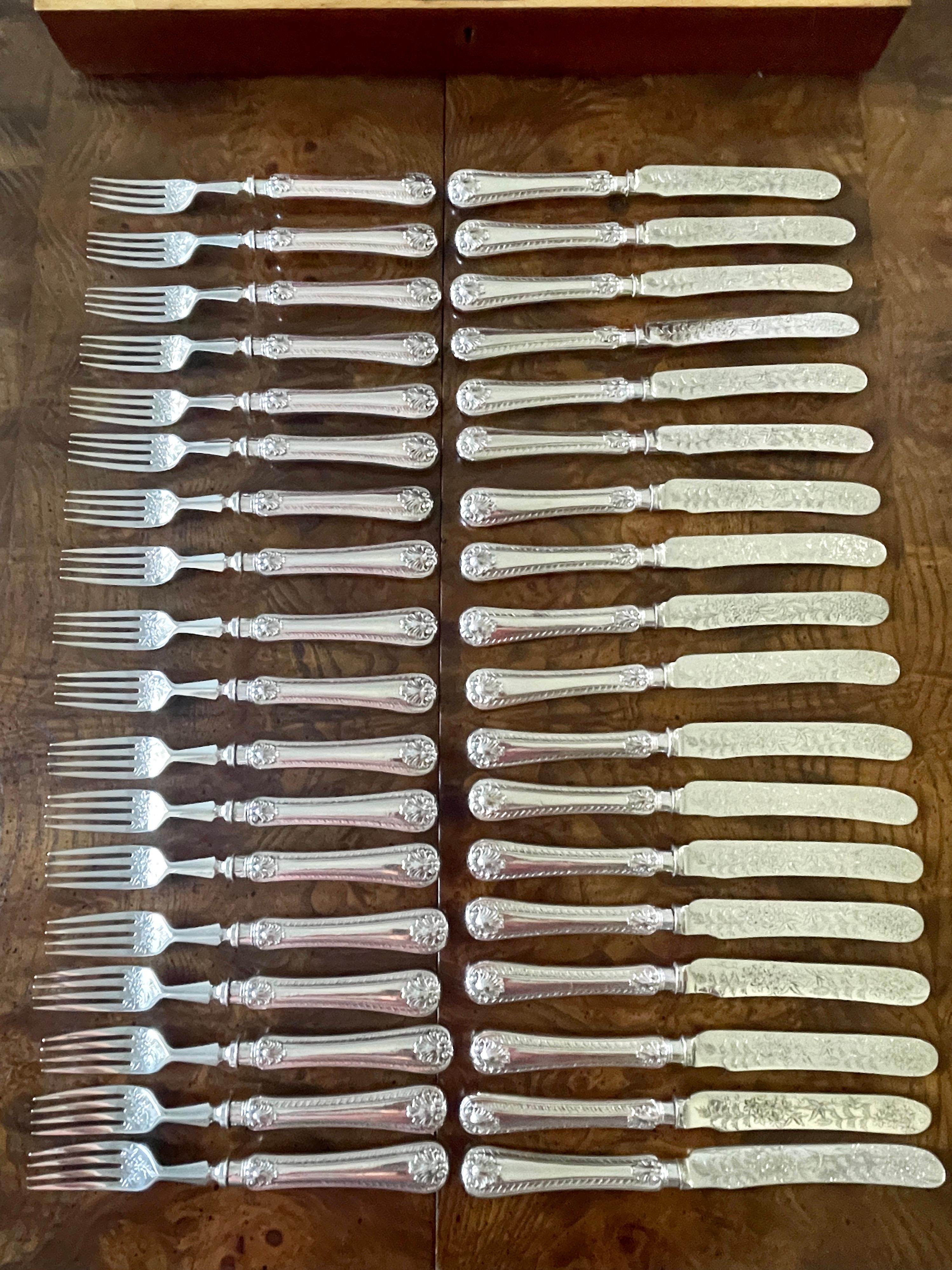 Ornate Victorian Silver Plated Flatware- 18 Place Setting  For Sale 6