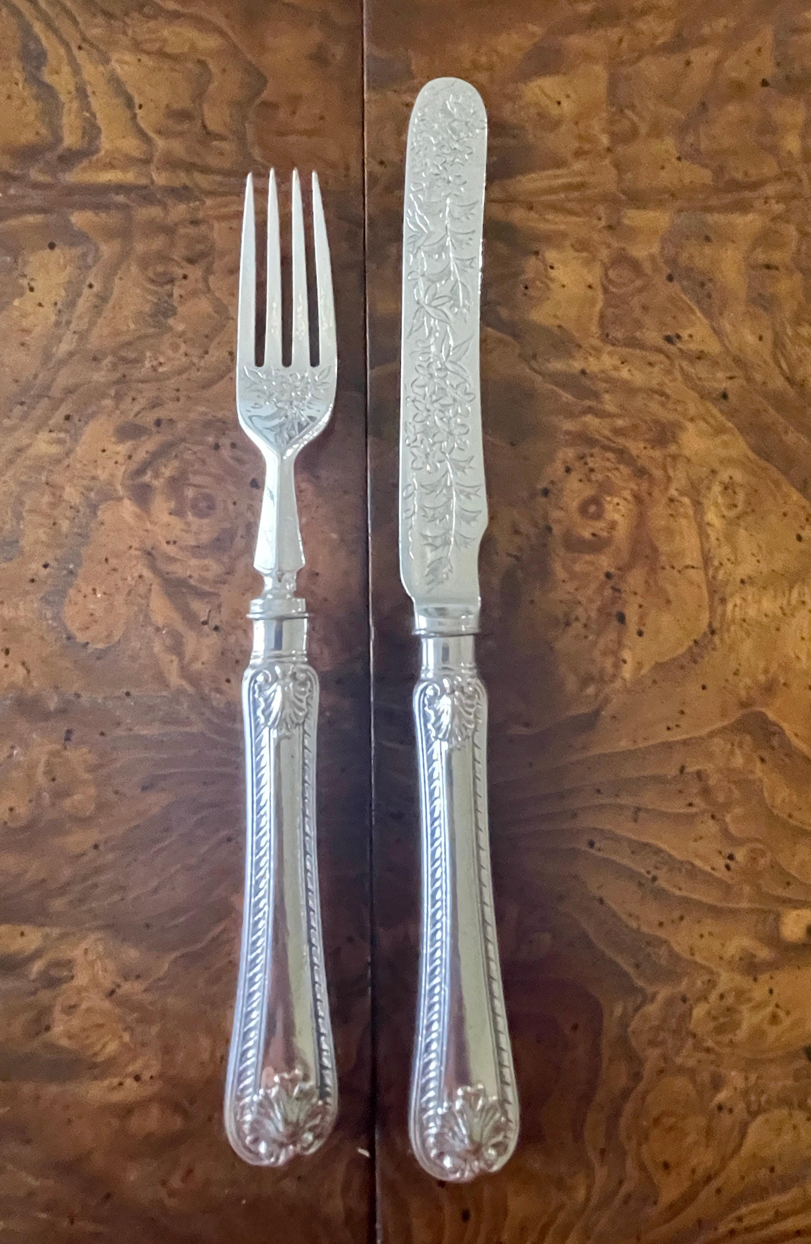 18th Century and Earlier Ornate Victorian Silver Plated Flatware- 18 Place Setting  For Sale