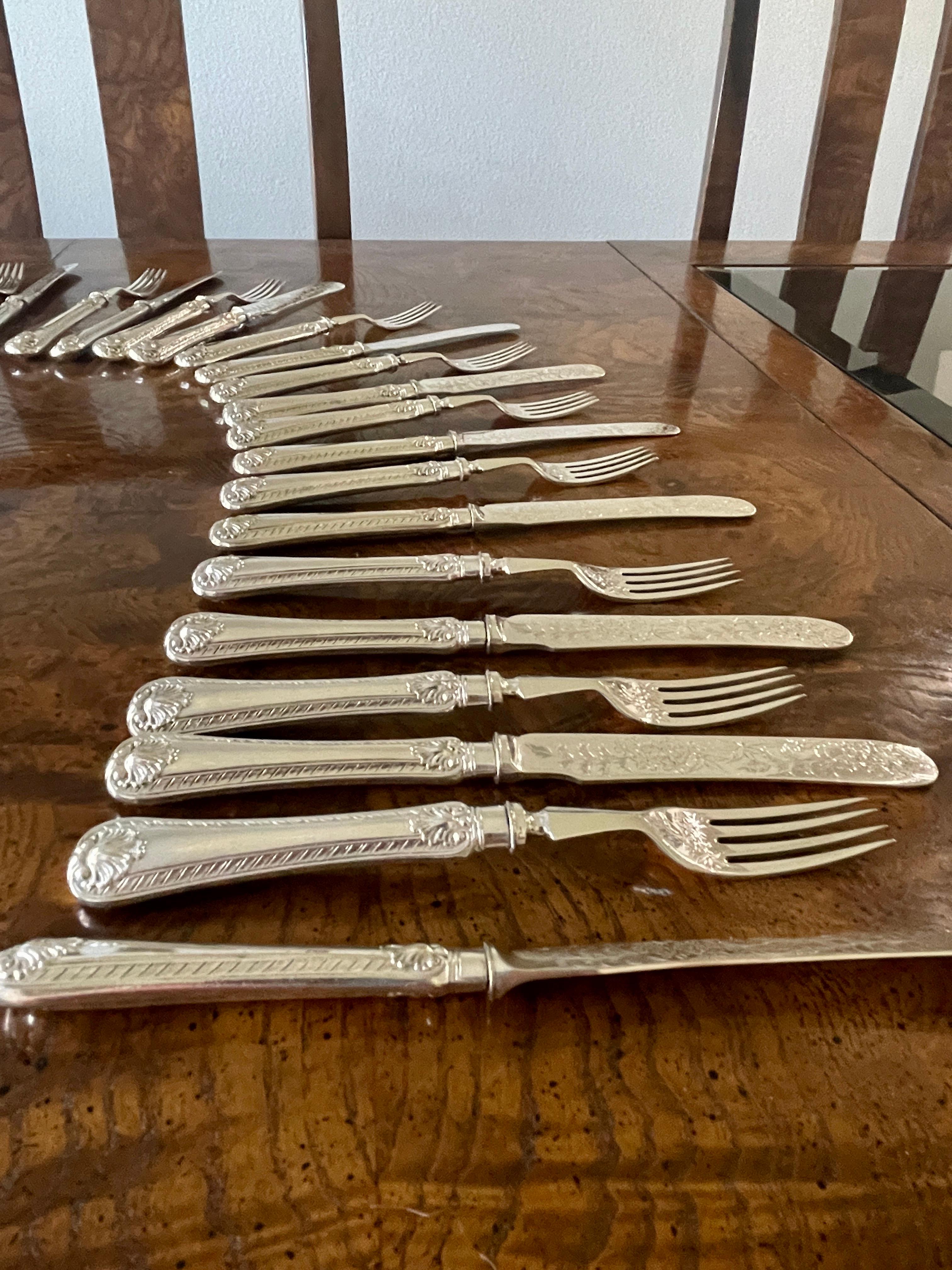 Ornate Victorian Silver Plated Flatware- 18 Place Setting  For Sale 2