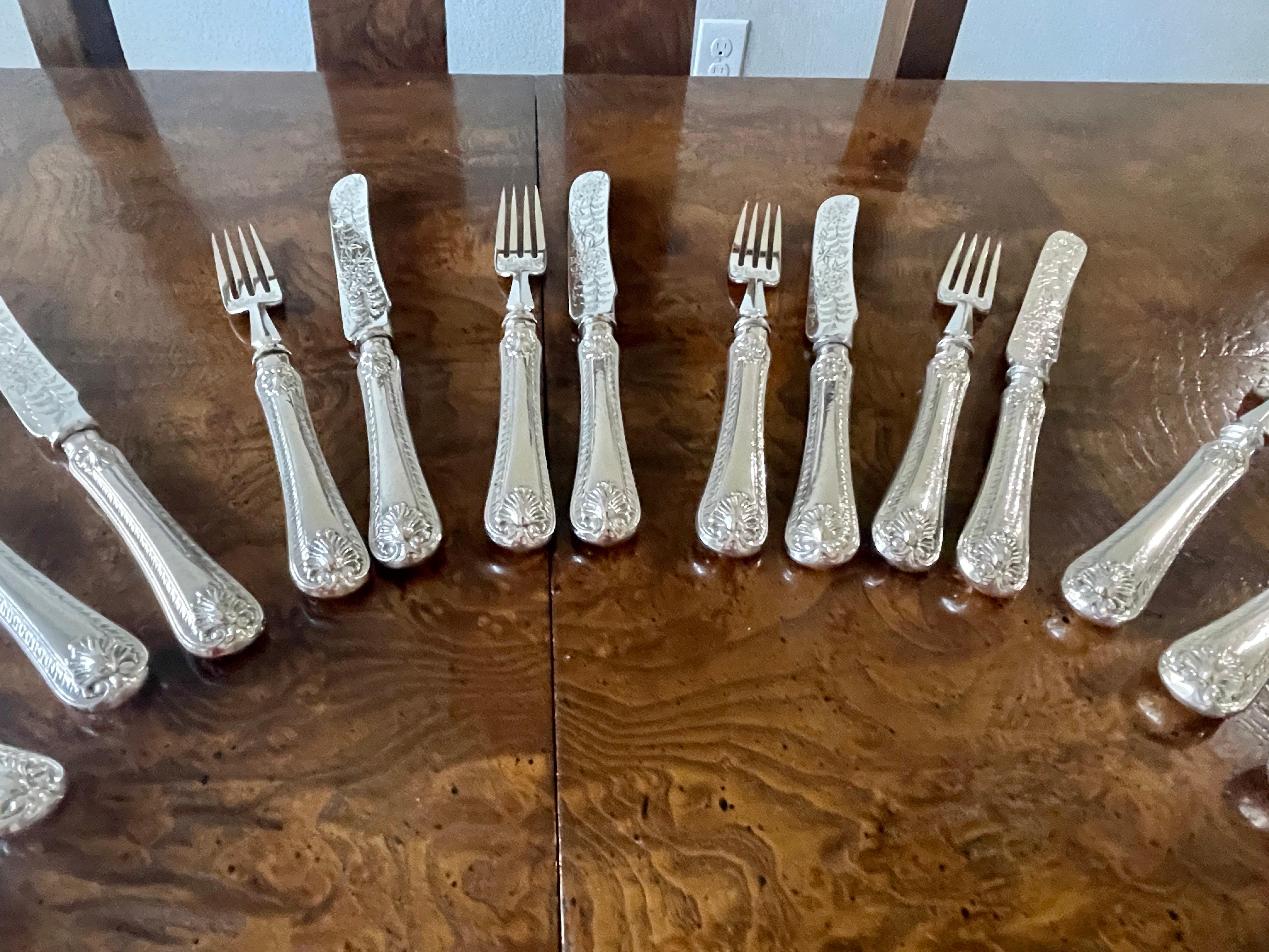 Ornate Victorian Silver Plated Flatware- 18 Place Setting  For Sale 4