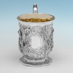 Encantadora taza infantil victoriana de plata de ley de 1847 de J.C. Edington