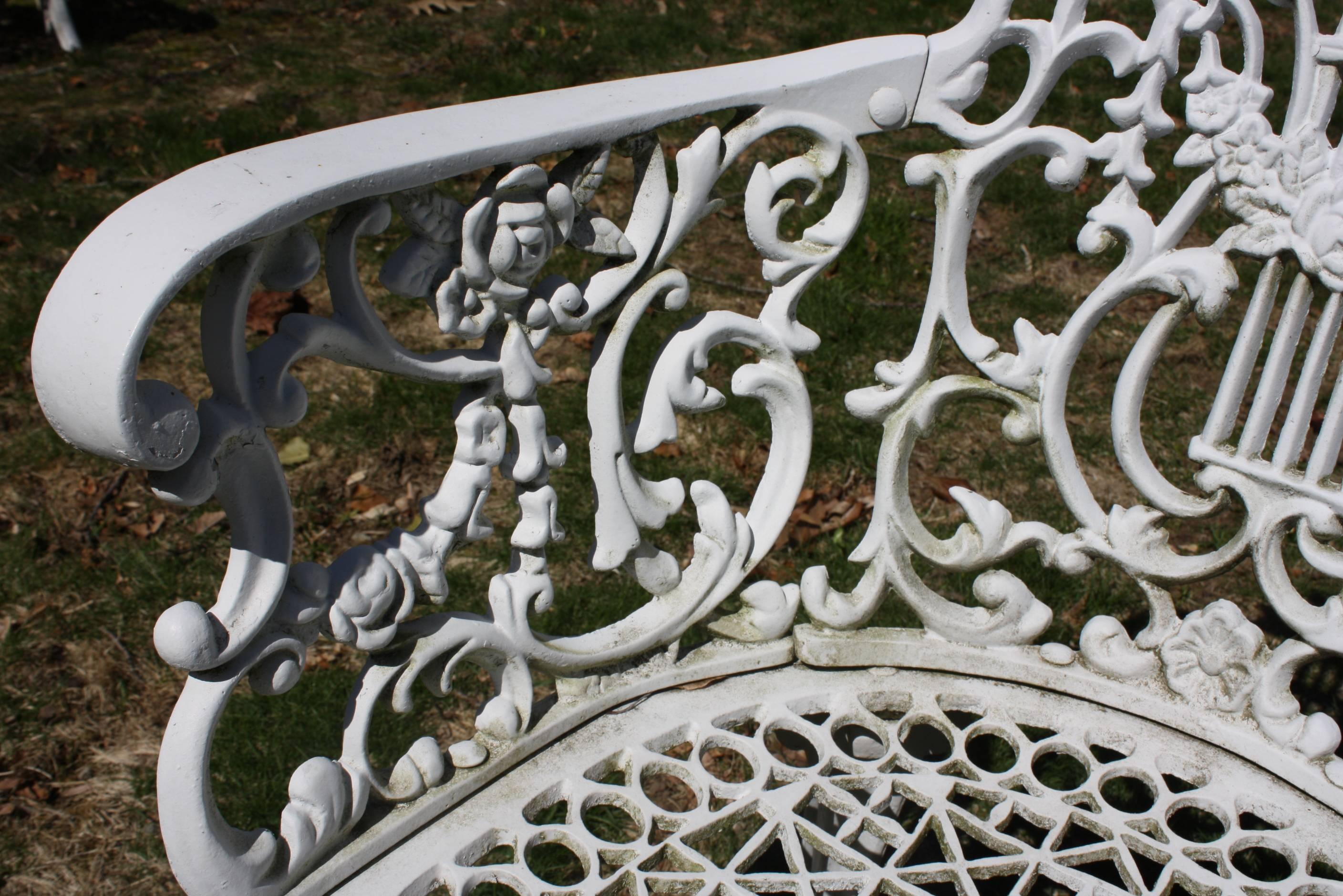 Ornate Victorian Style Garden Dining Set in Cast Aluminum 3